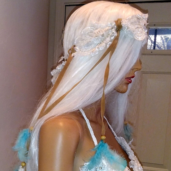 SAMPLE GOWN ONLY-CHEROKEE Turquoise/White Boho Boho Gown Set - Picture 7 of 13